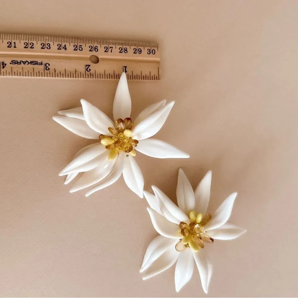 Flower statement earrings S836 - Picture 5 of 5